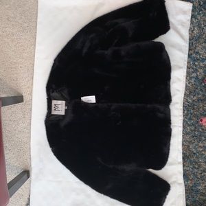 Milly Faux Fur Black Jacket NWT L Large Nordstrom New York, NY